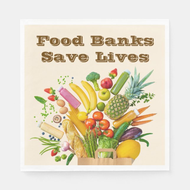 Food Banks Save Lives Napkins (Front)