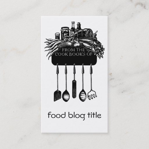Customizable Food Blog Business Card