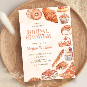 Food bread pastry art bridal shower invitation
