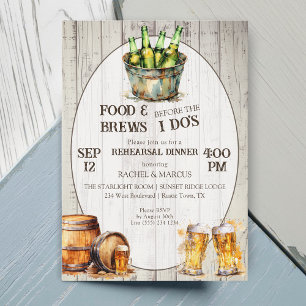 Food & Brews Before the I DO's Rehearsal Dinner Invitation