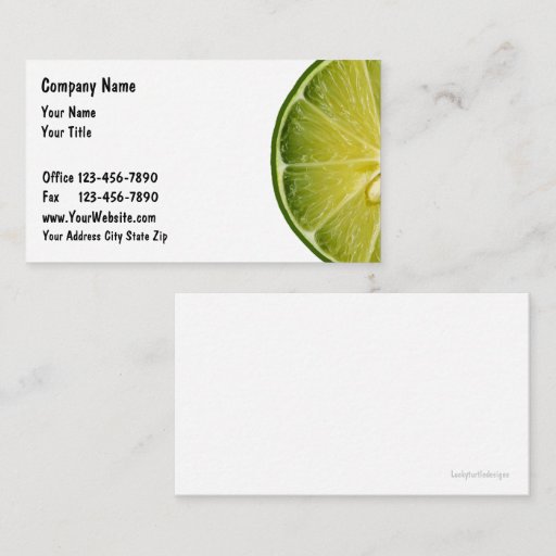 Customizable Food Business Cards