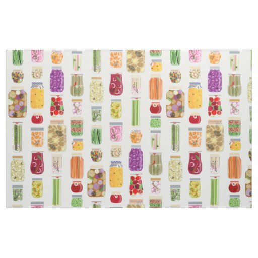 Food Canning Jars Fabric