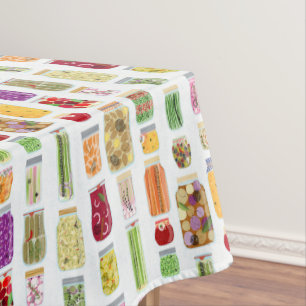 Food Canning Jars Tablecloth