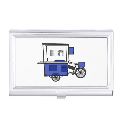 Food cart cartoon illustration business card case