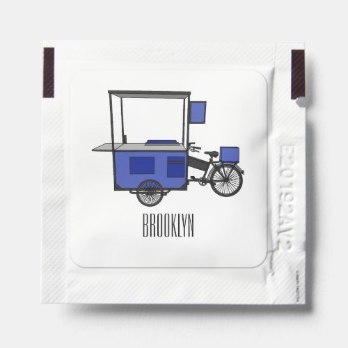 Food cart cartoon illustration  hand sanitizer packet