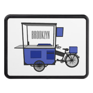 Food cart cartoon illustration hitch cover