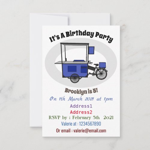 Food cart cartoon illustration invitation