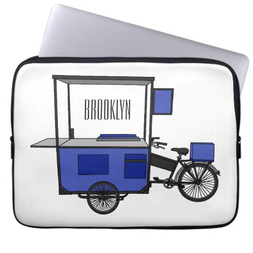 Food cart cartoon illustration laptop sleeve