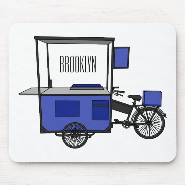 Food cart cartoon illustration mouse pad (Front)