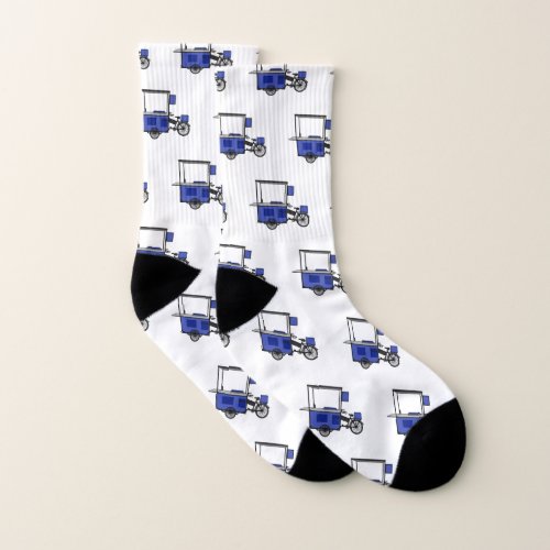 Food cart cartoon illustration socks