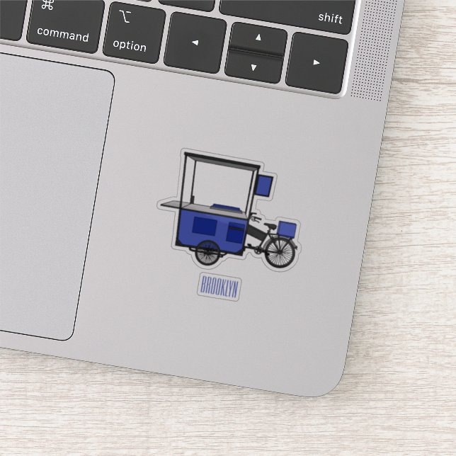 Food cart cartoon illustration sticker (Detail)