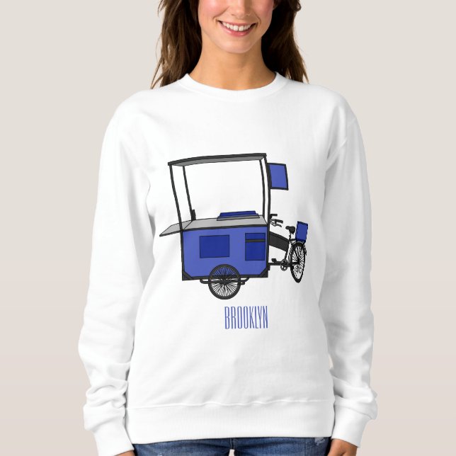 Food cart cartoon illustration sweatshirt (Front)