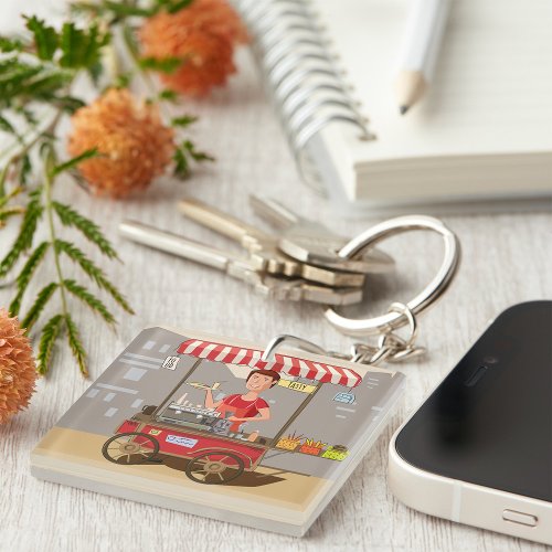 Food Cart Keychain