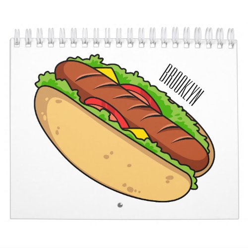 Food cartoon illustration calendar