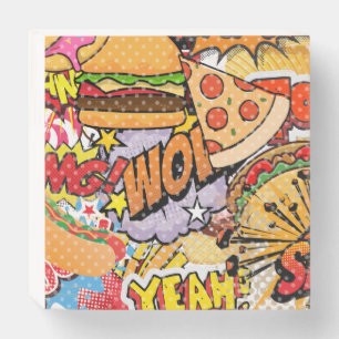 Food Cartoon Wooden Box Sign