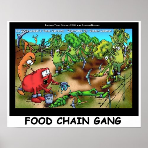 Food Chain Gang Funny Art Posters