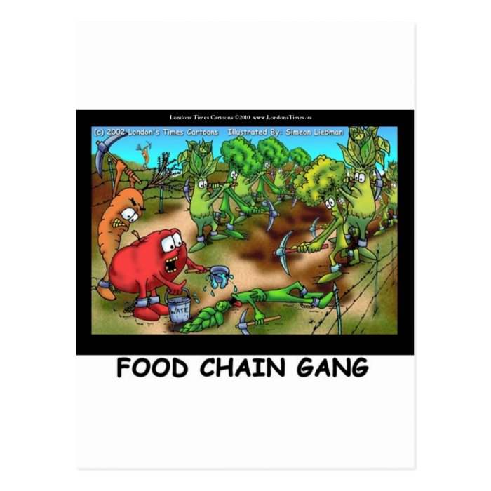 Food Chain Gang Funny Gifts Tees & Collectibles Post Cards