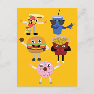 Food Characters Postcard