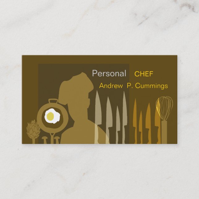 Food Chef Cooking Sharp Knife Culinary Delight Business Card (Front)