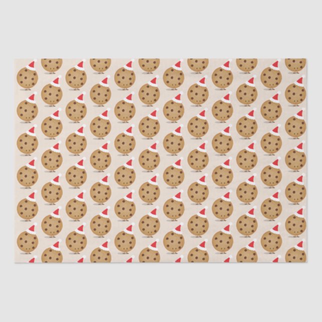  Food Chocolate Chip Cookie Santa Hats Christmas Tissue Paper (Front)