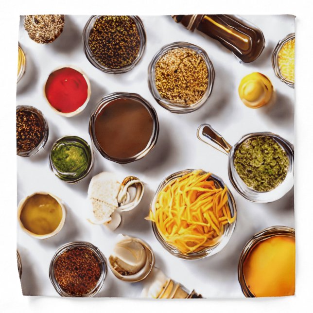 Food Condiments Illustration Bandana (Front)