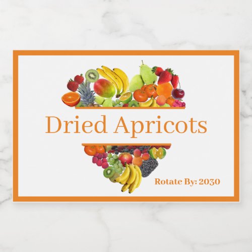 Food Container Canister Label Dried Apricots