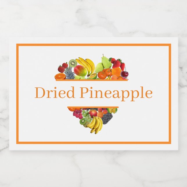 Food Container Canister Label Dried Pineapple (Single Label)