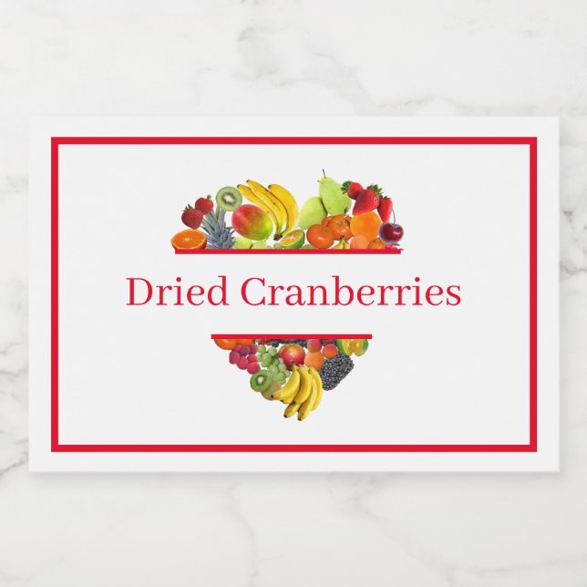 Food Container Label Dried Cranberries (Single Label)