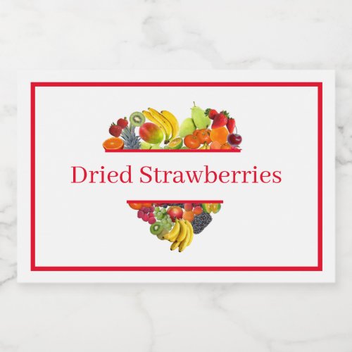 Food Container Label Dried Strawberries