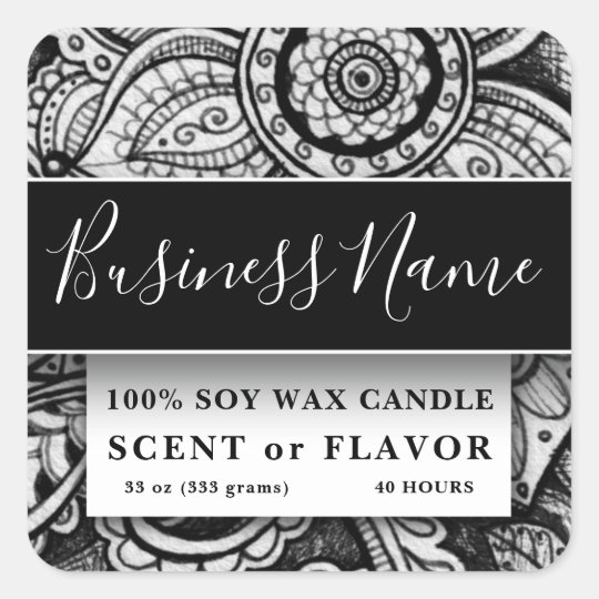 Food Container Label Ethnic Exotic Black and White