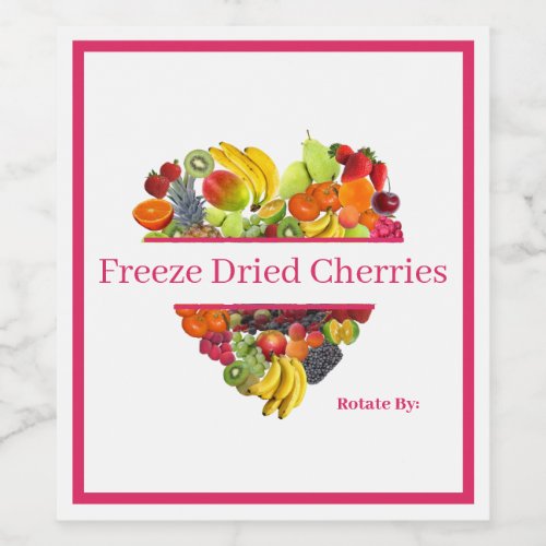 Food Container Label Freeze Dried Cherries