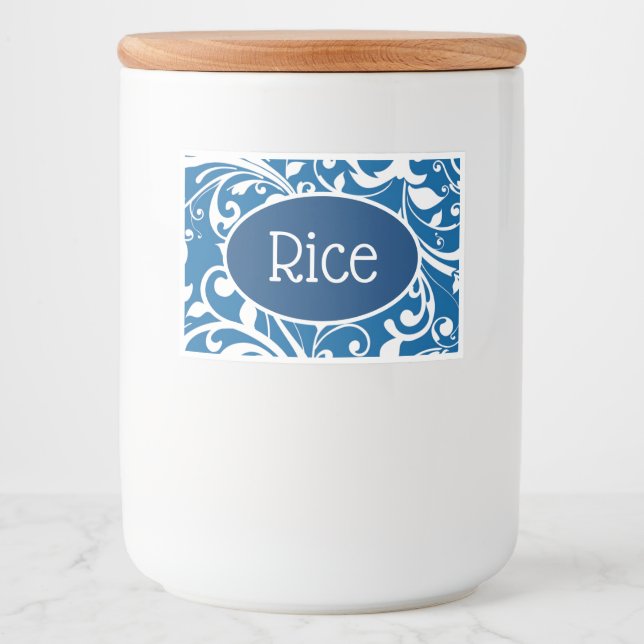Food Container Label Scrolls-Rice (Front)