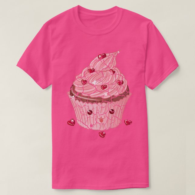 Food Cooking Foodie Cupcake Distressed T-Shirt (Design Front)