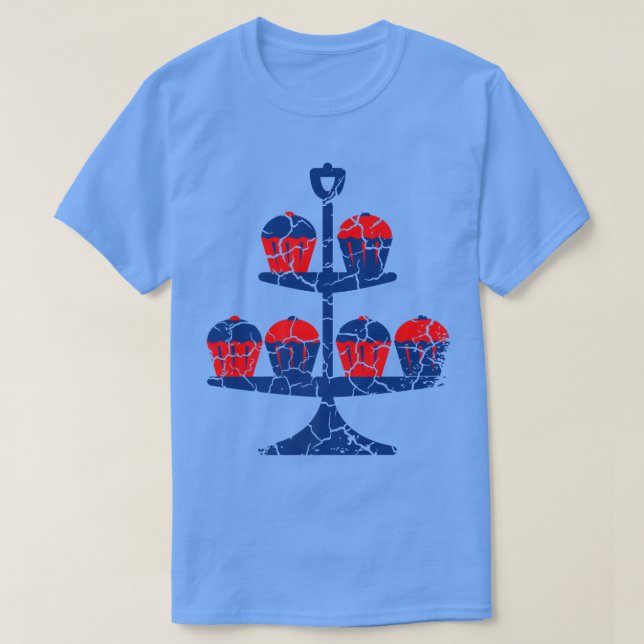 Food Cooking Foodie Cupcakes Distressed T-Shirt (Design Front)