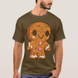 Food Cooking Foodie Gingerbread Man Distressed T-Shirt