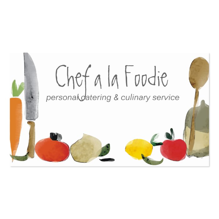 food cooking utensils chef catering business cards