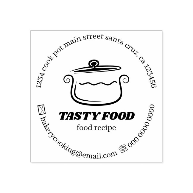 Food Cookware Rubber Stamp