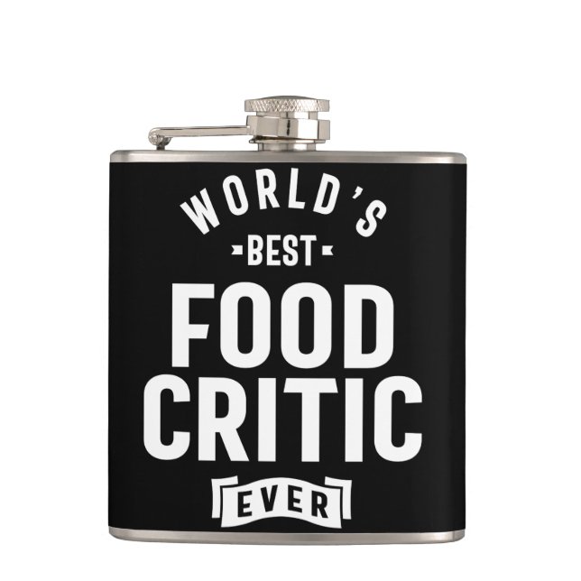 Food Critic Work Job Title Gift Flask (Front)
