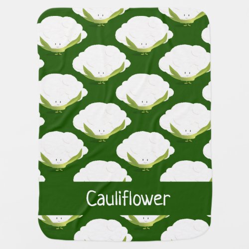 Food Cute Cauliflower Vegetable Pattern Word Baby Blanket