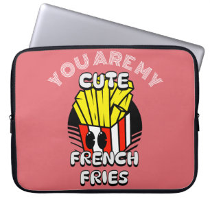 Food, Cute French Fries, Fry-Day personalize Gift Laptop Sleeve