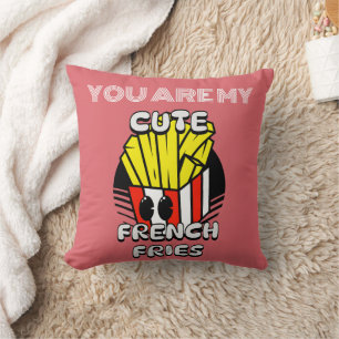 Food, Cute French Fries, Fry-Day personalize Gift Throw Pillow