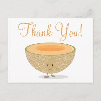 Food Cute Melon Cartoon Cantaloupe Postcard