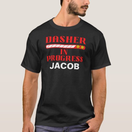 Food Dasher In Progress Funny Quote with Red Text T_Shirt