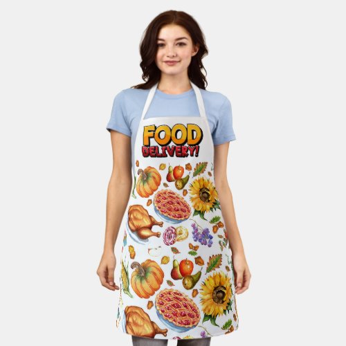 Food Delivery All_Over Print Apron Medium Apron