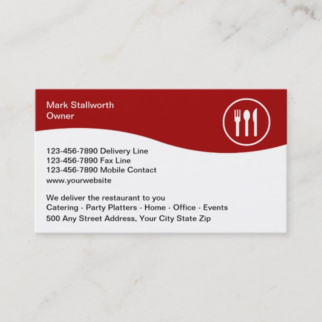 Food Delivery Business Cards (Front)