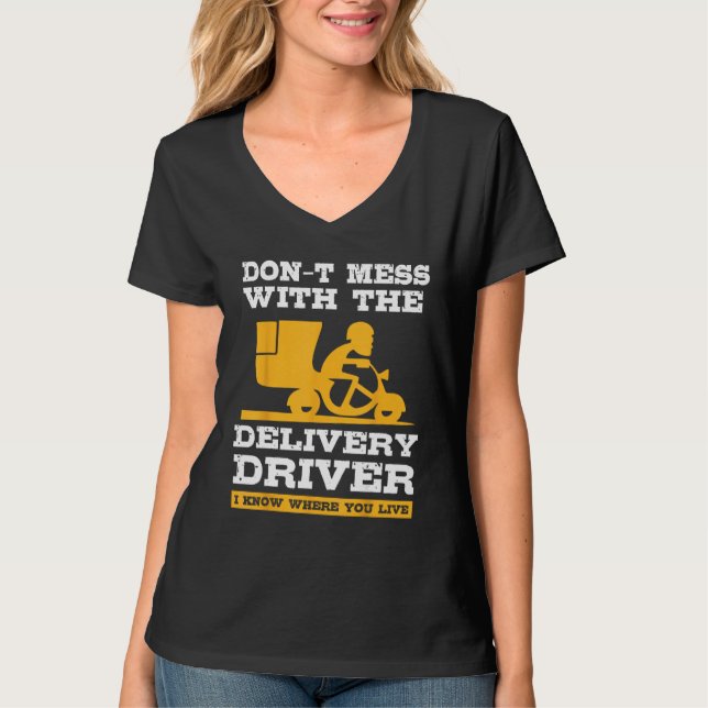 food delivery driver costume for courier service w T-Shirt (Front)