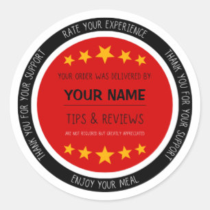 Food Delivery Driver Customer Appreciation Classic Round Sticker
