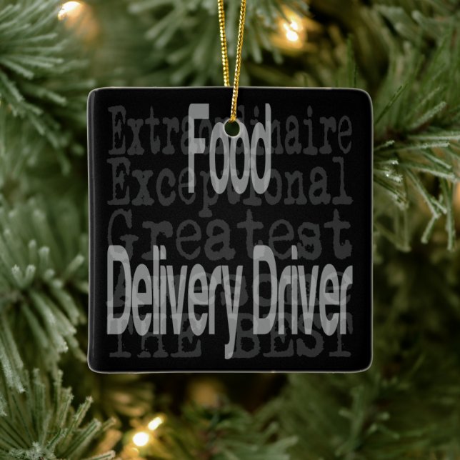 Food Delivery Driver Extraordinaire Ceramic Ornament (Tree)