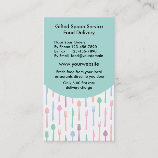 Food Delivery Service Business Card (Front)