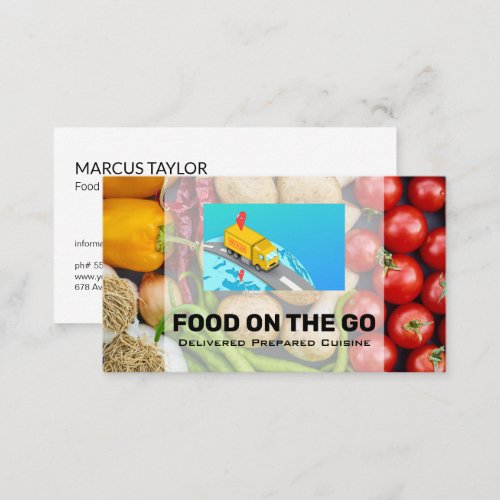 Food Delivery Services  Truck  Produce Business Card